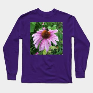 Bumblebee on Eastern Purple Coneflower Long Sleeve T-Shirt